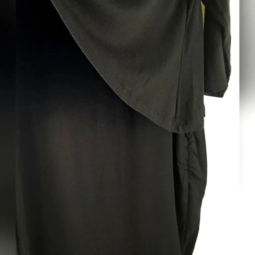 NWT Banana Republic Black Jersey Knit 3/4 Sleeve Layer Dress sz L - Picture 3 of 8